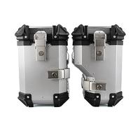 VUSNPL Baúl Lateral,Alforjas para Moto,Maletas Laterales de Aluminio,38L alforjas Laterales para Motocicleta Maletero Moto,Plata/Negro (Color : Plata, Size : B)