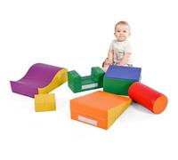 vutizal Bloques de espuma para actividades motoras, 6 piezas, con tobogán, estructura de escalada, para interiores resistentes al agua a partir de 1 año, para niños EN71