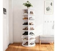 vutizal Zapatero giratorio 360°, color blanco, 7 niveles, gran espacio para 28 pares de zapatos, zapatero independiente, color blanco, armario zapatero (60 x 60 x 161 cm)