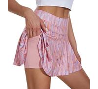VUTRU Faldas de Tenis Cintura Alta Faldas Pantalón Skorts de Golf para Mujer Mini Faldas Deportiva Plisadas para Correr Gimnasio Fitness con Pantalones Cortos Interior Rosa XS