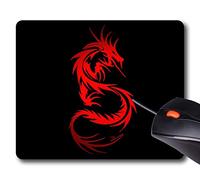 VUTTOO® Personalizado rectangular antideslizante de goma del coj¨ªn de rat¨®n del juego alfombrilla de rat¨®n tribal del drag¨®n Negro y Rojo