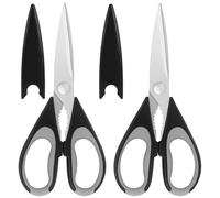 Vutyvve Tijeras de cocina, cuchillas de acero inoxidable, agarre suave, juego de tijeras de cocina multifuncionales, color negro y gris, juego de 2 piezas