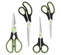 Vutyvve Tijeras de cocina, cuchillas de acero inoxidable, mango suave, juego de tijeras de cocina multifuncionales, negro/verde, juego de 4 piezas
