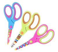 Vutyvve Tijeras para Niños, Hojas de Acero Inoxidable, Agarre Suave, Rosa, Azul, Verde Fruta Set de 3 Pares