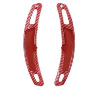 Vuzmode 1 par de Extensiones Palanca Cambios for Volante Coche, for Porsche, Panamera, MACAN, Cayenne, Carrera, 991 Levas de Cambio para Coche(Black Carbon Fiber Red)