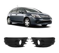 Vuzmode 1 par de rejillas luz antiniebla delanteras, cubierta negra, repuesto for izquierda y derecha, for Citroen, for C4 2004-2008 Embellecedor de faro antiniebla delantero para coche