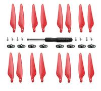 Vuzmode 16 Piezas de hélice, for Hubsan Zino Pro 2 H117S Accesorios aéreos Aviones Cuatro Ejes Drone Remoto CW CCW Pala y Cli Hélice de Dos Palas de 9 Pulgadas para Drones(Rot)