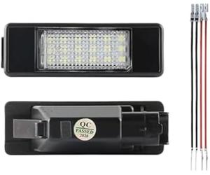 Vuzmode 2 lámparas LED de 6000 K for matrícula Trasera de Peugeot 307, 207, 308, 3008, 407, 106, 406, 508, Expert RCZ, 607, 807, 1007 y 806. Iluminación de matrículas