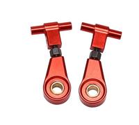 Vuzmode 2 Pares de Brazos de suspensión Superiores Delanteros Ajustables de aleación de Aluminio y Brazos oscilantes Superiores Traseros, for Tamiya, for TT02 Enlace de suspensión para Coche RC(Rot)