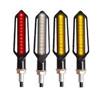 Vuzmode 2 uds 24 luces intermitentes luz trasera de motocicleta agua intermitente freno marcha DRL lámpara Indicador de señal de conducción de motocicleta(2 Stop 2 DRL)
