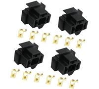 Vuzmode Conector de Faro H4 de 3 Pines con terminales, 4 Unidades, Soporte de reparación de Bombillas, Enchufe Negro de 12 V, Adaptador de conexión for Bombillas H4. Conector para Faros Delanteros de
