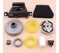 Vuzmode Filtro de aire llanta rueda dentada tambor embrague, for Partner, 350 351 370 371 382 390 Línea filtro combustible Manguera Cebador Bombilla Motosierra Kit de embrague para cortacésped