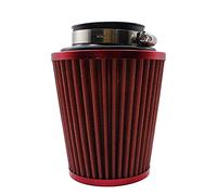 Vuzmode Filtro de aire universal for automóvil 3" con entrada limpia y alto flujo, cono redondo, kit inducción for admisión, malla deportiva alta potencia Filtro de aire para coche(76mm Red)