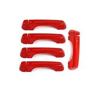 Vuzmode For Jeep, for Wrangler JL 2018+ ABS manija de puerta trasera exterior pegatina cubierta embellecedora Cubierta de la manija de la puerta exterior del coche(B Red)