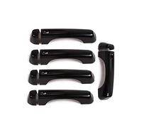 Vuzmode For Jeep, for Wrangler JL 2018+ ABS manija de puerta trasera exterior pegatina cubierta embellecedora Cubierta de la manija de la puerta exterior del coche(B Black)