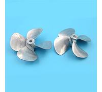 Vuzmode Hélice de aleación de Zinc for barco de cebo, hélices de cuatro palas de inmersión total D60mm CW CCW, accesorios de apertura de 4mm y 5mm, for piezas de eje de barcos RC Hélice de barco de me