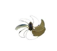 Vuzmode Hélice Marina de 42mm de diámetro, 7 Palas, Apertura de Paleta de latón, Rosca M4, hélices de microsoldadura CW CCW Prop, for Modelo de Barco RC Hélice de Barco de Metal(1pc Reverse)