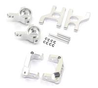Vuzmode Juego de Brazo de suspensión con Soporte de Cubo C de Copa de dirección Delantera de Metal 1/10 Coche trepador de Control Remoto, for Tamiya, for CC01 CC-01 Brazo de suspensión RC(Silver)