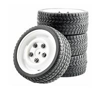 Vuzmode Juego de Ruedas Grip Tires for HSP, for HPI, 1/10 1:10 On-Road Car RC Rim51-6088 Coche de Juguete Todoterreno con Ruedas de Goma(Rim51W-6088)
