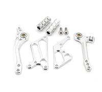 Vuzmode Juego trasero de pedales reposapiés for motocicleta, accesorios traseros, for Ducati, for Monster 696 2008-2014 2013, aleación aluminio CNC Pedal de freno trasero de motocicleta(Silver)