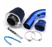 Vuzmode Kit de admisión aire frío universal Turbo con filtro, manguera goma for automóvil 76 mm, tubo sobrealimentador inducción alta potencia Filtro de aire para coche(Blue)