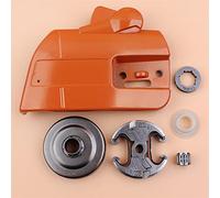 Vuzmode Kit de engranaje helicoidal con rodamiento tambor embrague, cubierta piñón freno, for Husqvarna, piezas repuesto motosierra 340 345 350 Kit de embrague para cortacésped