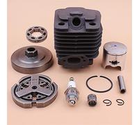Vuzmode Kit de pistón cilindro 39mm, pieza motosierra con bujía rodamiento llanta tambor piñón embrague chino 3800 38cc Kit de embrague para cortacésped