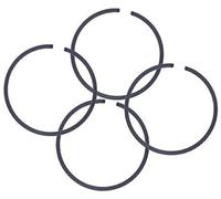 Vuzmode Lote de 4 Anillos de pistón de 38 mm x 1,5 mm for Motosierra Husqvarna 36, 136 y 137 (n.° 530029805) Anillo de pistón para Herramientas de jardinería