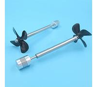 Vuzmode Motor Propeller775 de 4 aspas, eje de transmisión de acero inoxidable, integración izquierda derecha, 10cm/13cm/15cm/20cm, hélice de 4 aspas, barco de cebo Hélice de barco de metal(20cm A Set)