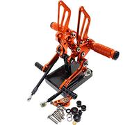 Vuzmode Pedales de reposapiés traseros aluminio ajustables for motocicleta, for Ducati, for 1098/s 1098s 2007-2008 1198 2009-2011 Pedal de freno trasero de motocicleta(Orange)