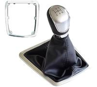 Vuzmode Pomo de palanca de cambios for Ford Focus 2 MK2 FL C-MAX 2006-2011 MK3 MK4 MK7 Galaxy ABS, manual, con funda protectora (tamaño: plateado, 5 velocidades, grande) Perilla de cambio de marchas p