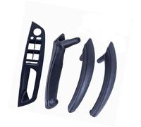 Vuzmode RHD LHD interior ABS cubierta exterior de cuero manija puerta reposabrazos conjunto panel embellecedor, for, X5 X6 E70 E71 2007-2013 Manija de repuesto para panel de puerta(LHD-Black-Hige)
