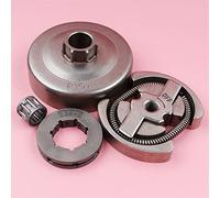 Vuzmode Tambor de embrague, for Partner, motosierra 350 351, pieza 325, paso 8 dientes, orificio interior, 19 mm, kit rodamiento agujas estriado pequeño Kit de embrague para cortacésped