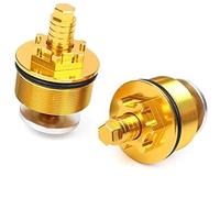 Vuzmode Tornillos de Ajuste de Horquilla Delantera de 41 mm, Tapa de Pernos, Cubierta de CNC Dorada for Motocicleta CB400 Tapa de la Horquilla Delantera de la Motocicleta