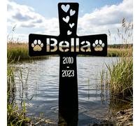 VUZUCOSH Estaca de metal conmemorativa personalizada para mascotas, nombre personalizado, fecha, perro, gato, tumba, marcador para patio