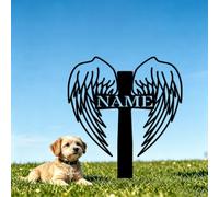 VUZUCOSH Estaca de metal conmemorativa personalizada para mascotas, nombre personalizado, fecha, perro, gato, tumba, marcador para patio