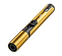 VVAY Gas Mechero, Mechero Soplete Recargable a Butano, a Prueba de Viento Encendedor de Palo Largo para Velas, Cocina, Camping, Barbacoa, Chimenea. (Vendido sin Gas)(Oro)