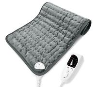 VVAYHUA,Almohadillas de calor para aliviar el dolor de espalda, 6 niveles de calefacción y 4 ajustes de temporizador, almohadilla de calor eléctrica, apagado automático, 12x24 pulgadas, gris oscuro
