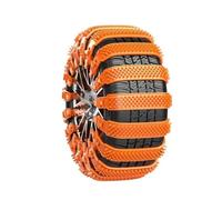 VVBUG Cadenas Coche Nieve para Mondeo’13 MK5, 10 PCS Ajustables Antideslizantes Rueda de Neumático, Invierno Nieve Lluvia Reutilizable Bridas Cables,A/Orange