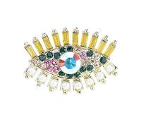 VVCome Broche retro contra el mal de ojo, a la moda, único, perlas de cristal, ojos abstractos, broche para mujer, regalo de joyería nupcial, Metal Cristal, Cristal