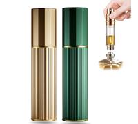 VVGAOGES 10 ML Atomizador Perfume Recargable,Mini Spray de Perfume,Portátil Botella de Perfume,Botella Vacío Pulverizador para Viajes (Verde&Oro)
