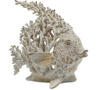 VVGIFTS Beach Coastal Decor Coral Reef Angelfish Home Office Desk Decor Sculpture Statue for Tabletop Shelf Bathroom Decoration Ornament Gift (White)