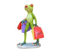 VVGIFTS - Figuras decorativas en forma de rana, graciosas, bonitas, de resina, para decorar casa, oficina, escritorio, mesa o baño, para regalo (rana de compras)