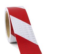 VVHFXD 15 m × 5 cm cinta reflectante, cinta de barrera roja y blanca, resistente al agua, autoadhesiva, cinta reflectante de advertencia, para señalización de seguridad, coches, bicicletas, vehículos