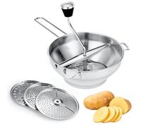 vvhippo Pasapurés de Acero Inoxidable con 3 discos Intercambiables | Molinillo de Verduras Manual para Sopa, Mermelada, Puré de Bebé, papilla