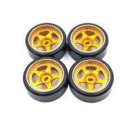 VVHKMSIL 1/28 Piezas de Repuesto de Coche teledirigido Mejora de Metal neumático de Rueda de Deriva de 27mm(Yellow)