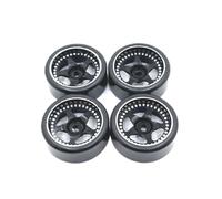VVHKMSIL 1/28 Piezas de Repuesto de Coche teledirigido Mejora de Metal neumático de Rueda de Deriva de 27mm(Black)