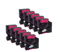 VVHKMSIL 10 PCS 12 mm 1933238-1 1933238-2 Cetas compatibles con el Casete de Etiqueta D1 45013 para LabelManager 160 280 210D(Black on Pink)