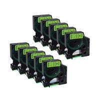 VVHKMSIL 10 PCS 12 mm 1933238-1 1933238-2 Cetas compatibles con el Casete de Etiqueta D1 45013 para LabelManager 160 280 210D(Black on Green)