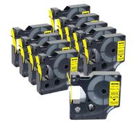 VVHKMSIL 10 Piezas de 12 mm Etiquetas compatibles con los Modelos de Fabricantes de Etiquetas D1 45013 40913 43613 45018 y Funciona con LabelManager 160 280 Labelpoint 100(Black on Yellow)